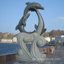 Marmor-Delphin-Statue für Außendekoration